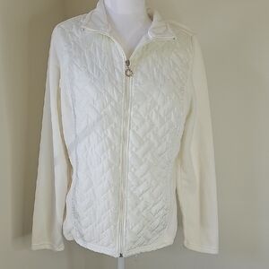 French Laundry Cream Quilted Puffer Jacket